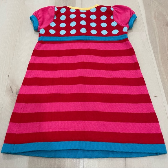 EUC Hanna Andersson Sweater Dress Short Sleeve Size 3 (90). Pink,Blue,Red,Yellow - Picture 8 of 9